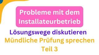 Mündliche Prüfung Teil 3, Lösungswege diskutieren,Beruf B2, Probleme mit dem Installateurbetrieb