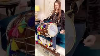 Arishma playing Dhol