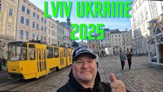 Walking the streets of Lviv Ukraine new year 2025