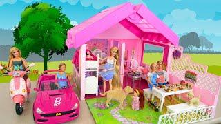 Pink Fold'n Fun House for Dolls, Barbie Convertible R/C Car Puppenhaus Mobil سيارة Voiture Carro