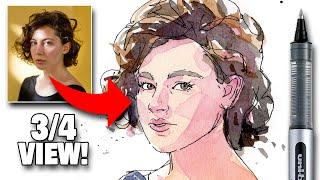 How To Sketch A Portrait In 3/4 View | Fundamentals For Beginners