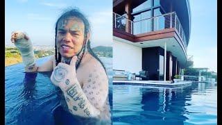 6ix9ine Says LA is Officially His City Shows Off New Mansion In The Hills