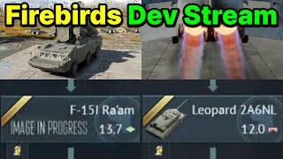 "Firebirds" Dev Stream Vehicle Summary