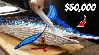 Fillet $50,000 GIANT LEGO BLUE MARLIN Sushi Catch Clean Cook Compilation