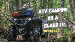 ATV Camping on an Island - Campfire Lobster Dinner, Steak, Beer, Exploring w/ My Dog