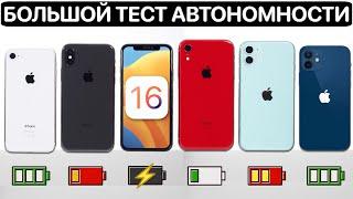 ️ Тест батареи iOS 16 на iPhone 11, iPhone 12, iPhone XR, iPhone X, iPhone 8. Сравнение с iOS 15