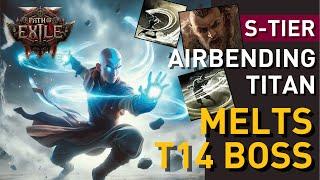 Melts T14 boss with【The Airbending Titan】! OP Phys DPS with Monk skill? Mid game progress #poe2