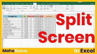 How to Split Screen in Excel