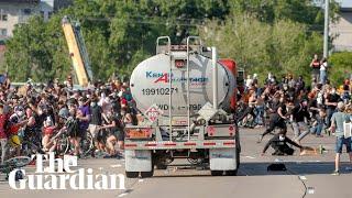 Truck drives into protesters on Minneapolis highway