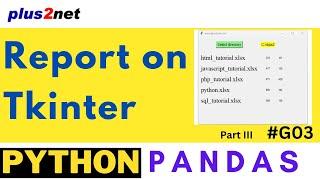 Displaying Report on Tkinter window from Excel file using Pandas DataFrame G#03