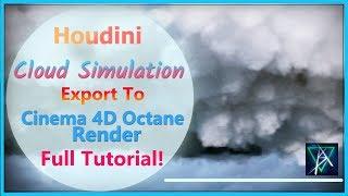 Houdini Cloud Simulation Tutorial | Export To Cinema 4D | Octane vdb volume.