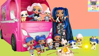 OMG DOLLS Downtown BB & Uptown Girl Dolls go CAMPING TOGETHER! It's a LOL FAMILY Camping Trip! Camp