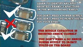 You can spot a shorted ceramic capacitor, you don’t need to inject power on the shorted power rail