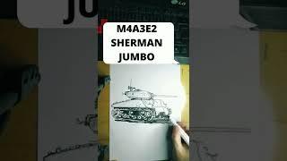 M4A3E2 SHERMAN JUMBO - tank drawing Worl of tanks (wot)#shorts