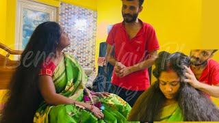 Technician noticed ma'am's thick long hair & played with it during survey || Bengali hairplay story