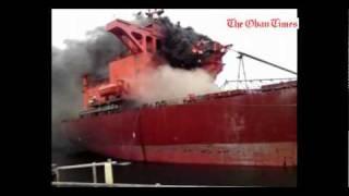 Glensanda Pier Yeoman Bontrup on Fire