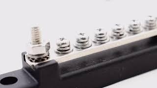 Marine Bus Bar 6 or 12 Studs M4 - Black - Baywatt