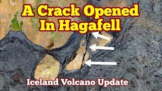 Hagafell Crack During Eruption: Pyroclastic Eruption And Explosion Near Grindavík, Iceland Volcano