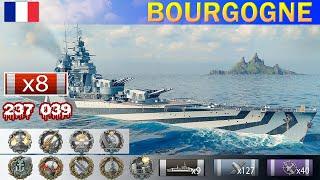  Выкашивает всех Линкор "Bourgogne" X уровень Франция | [ WoWS ] World of WarShips REPLAYS