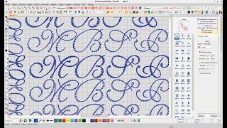 Столбец мотивом больших надписей  для дизайна компьютерной вышивки в Wilcom EmbroideryStudio e4.2