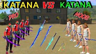 Katana vs Katana Skin Fight  NOOB vs PRO New KATANA SKIN Challenge  Garena Free Fire  Y GAMING