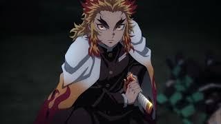 Rengoku protects Tanjiro from Upper Rank Three Demon "Akaza"|Mugen Train Demon Slayer Movie