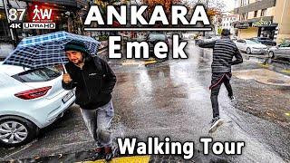 Walking in Heavy Rain and Wind | Ankara Emek Yağmur 4K Yürüyüş