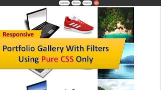 Responsive Portfolio Gallery With Category Filter Using Pure CSS Only | Filter Gallery With CSS Grid