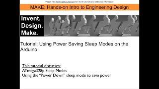 Tutorial: Using Power Saving Sleep Modes on the Arduino