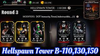 Hellspawn Tower Boss Battle 110, 130 & 150 Fight + Reward MK Mobile