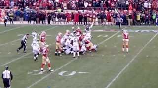 Bruce Miller rushes for a critical first down 49ers vs. Seahawks Candlestick Park December 8, 2013