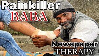 Using Newspaper to reduce Heavy Pain by Painkiller baba with Mixture of oil - Must Watch ASMR