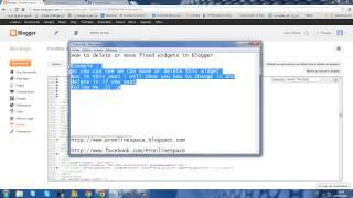 How To Delete or Move Locked Widgets In Blogger