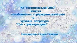 Заняття ознайомлення з природним довкіллям та художня література "Сніг - природне диво"