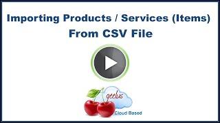 Importing products and services from CSV (comma separated values) file