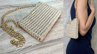 Clutch fácil e econômica de crochê em fio náutico/ Crochet bag/ Clutches/Handbag