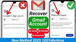 How To Recover Gmail Account Without  Number Password &  Email (2025) | Gmail Account Recovery 2025