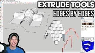 SKETCHUP EXTRUDE TOOLS TUTORIALS (EP4) - Extrude Edges by Edges for SketchUp