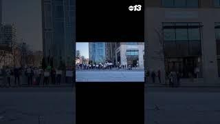 Protest in downtown Asheville outside Rep. Chuck Edwards' office