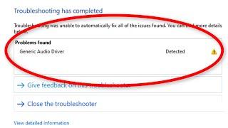 How To Fix Generic Audio Driver Detected In Windows 11 / 10