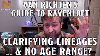 Clarifying Van Richten's Lineage Ancestral Legacy & No Age Range? | Nerd Immersion