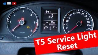 VW T5 service light reset - How to