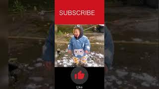 Cute baby in snowfall #shorts #short #ytshorts #viralshorts