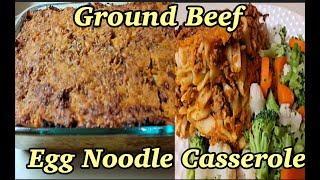 Ground Beef Egg Noodle Casserole/ Macarony Ak vian moulen. Video # 64