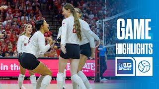 Wisconsin at Nebraska | Highlights | Big Ten Volleyball | 11/23/2024