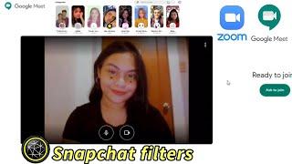 HOW TO USE SNAP CAMERA with GOOGLE MEET and ZOOM  *snapchat filters*