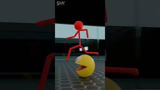 Pacman in Big Trouble  #pacman #stickman