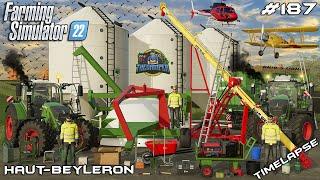 MOVING WHEAT INTO NEW GRAIN BINS | Animals on Haut-Beyleron | Farming Simulator 22 | Episode 187