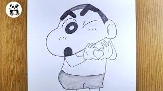 Shinchan love hand action pencil drawing | cute cartoon drawing | boy drawing