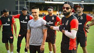 Virat Kohli With Sunil Chhetri During RCB Practice Session 2019 | Sunil Chhetri RCB | Proud Moment |